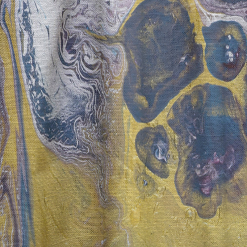 Art liquide jaune et rouge - Rideau moderne - Velours obscurcissant - 1 panneau, L 52 po x L 120 po