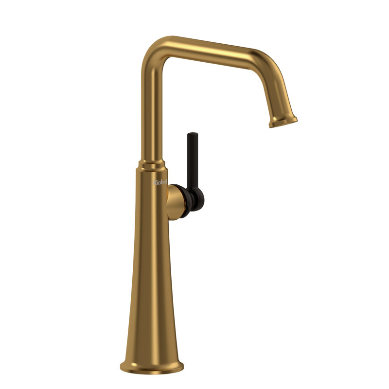 Momenti Single Bathroom Faucet with U-Spout, Black, Lever