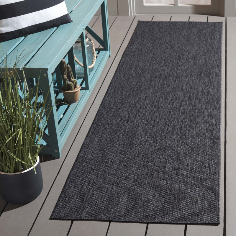 Tapis d'intérieur / extérieur de couleur unie Delfred Performance, Tapis de couloir 2 pi 2 po x 8 pi