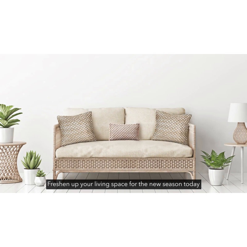 Sage Green and Natural Woven Jute Square Throw Pillow