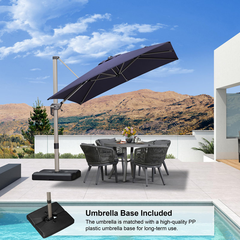 Parasol excentré carré en aluminium Kersten