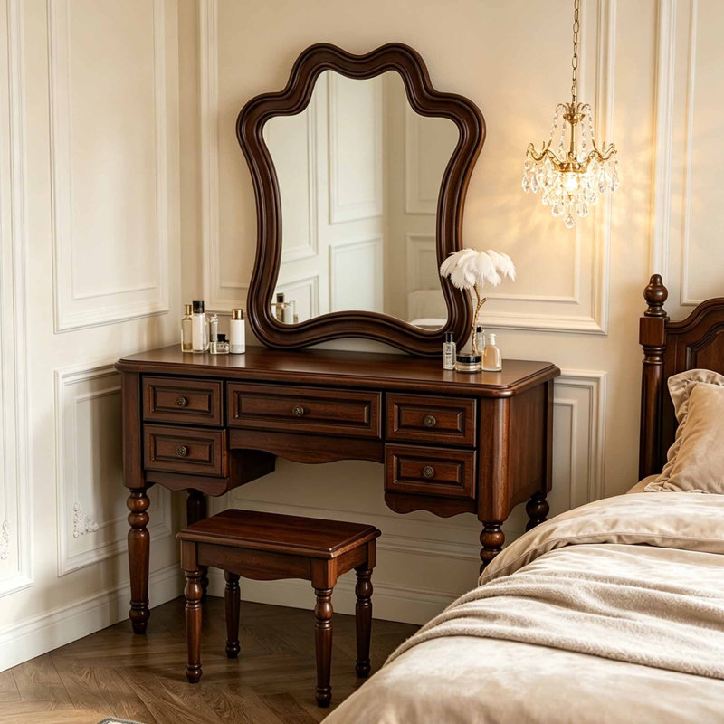 Coiffeuse de style européen de luxe rétro