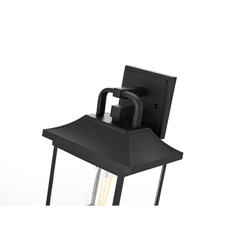 Saul Outdoor Wall sconce in Black, 13" H x 8" W x 7" D