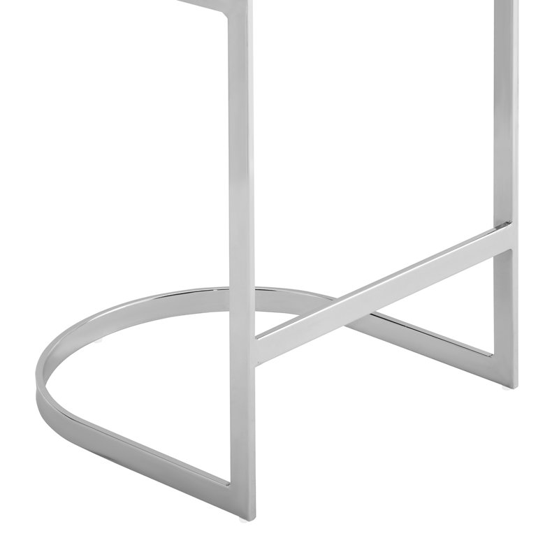 Graviel 25.8" Upholstered Counter Stool, Gray