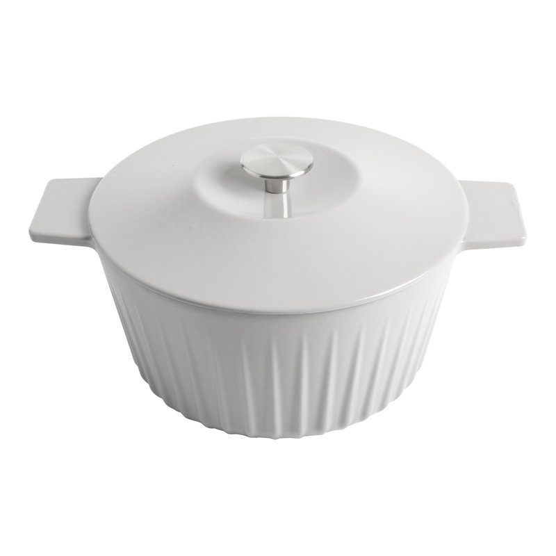 Aqua 5-Qt Enameled Cast Iron Dutch Oven with Lid