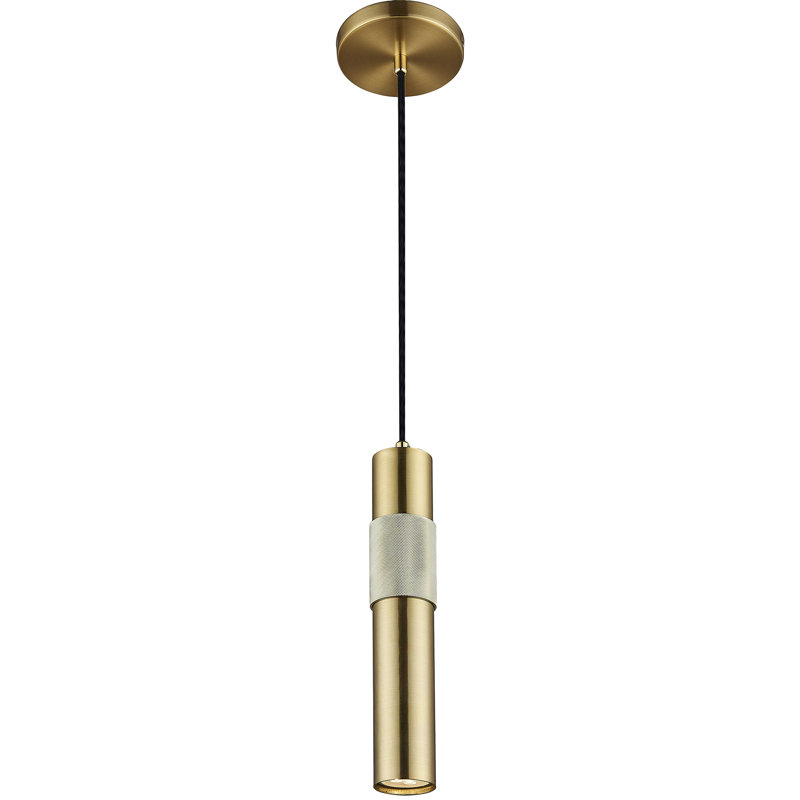 Luminaire suspendu à 1 lumière Fawziya, Laiton vieilli