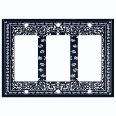 Bandana Paisley Rug Tile Pattern Black 3 - Gang Rocker Standard Wall Plate