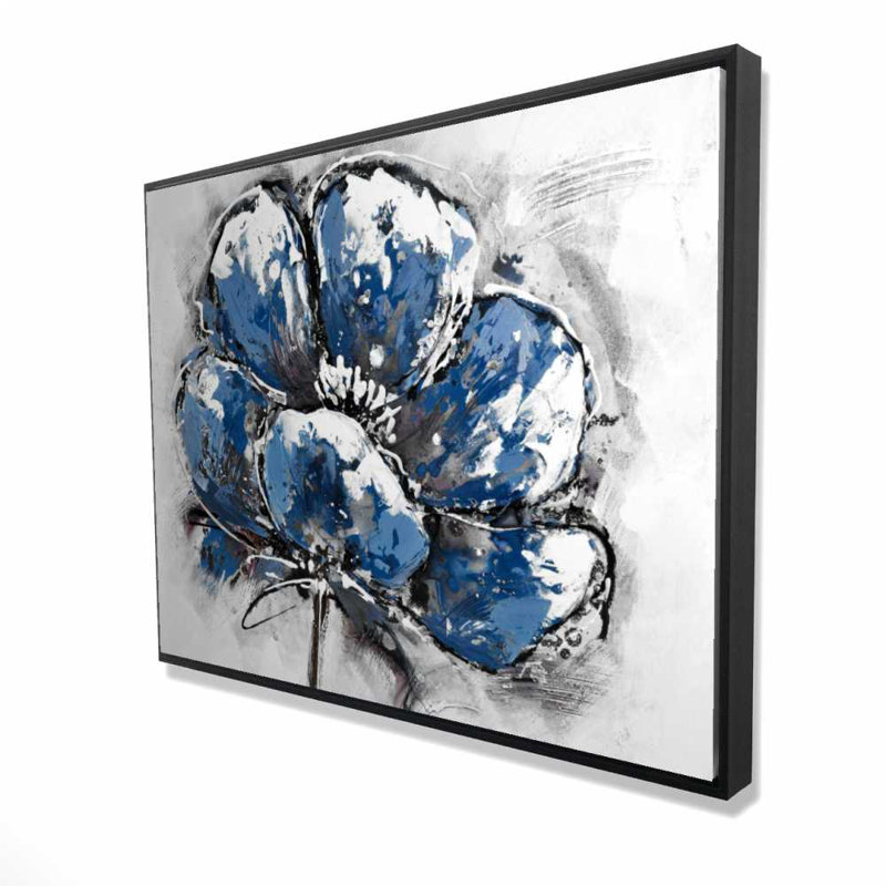 Petite fleur - chambre à coucher contemporaine encadrée, décoration d'art sur toile