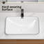 Lavabo vasque de salle de bain en céramique 22 po avec rebord noir en porcelaine blanche avec trop-plein 22 po-126420543
