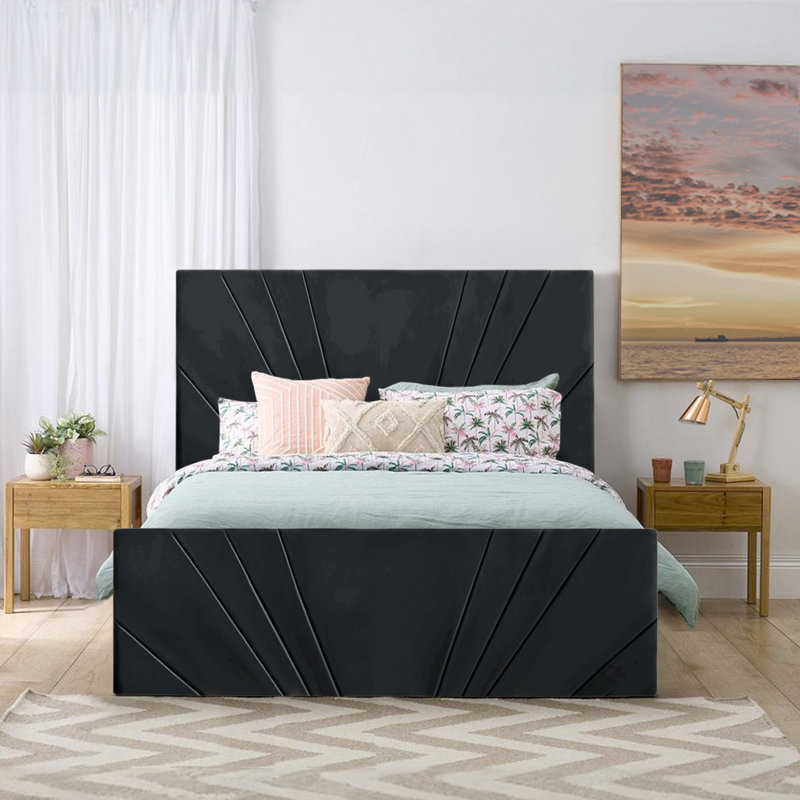 Burgoyne Upholstered Ottoman Storage Bed, UK Double (135 x 190 cm), Steel
