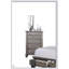 Commode 5 tiroirs Luxury Classic avec finition argent antique / champagne, beaucoup de rangement pour l'élégance et l'organisation de la chambre à coucher