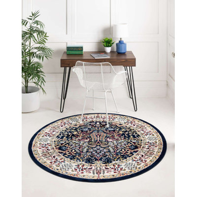 Tapis traditionnel Kelayeh couleur marin