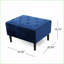 Repose-pieds, velours capitonné Mid-Century avec pieds en bois de bouleau | Noyer brun | Bois
