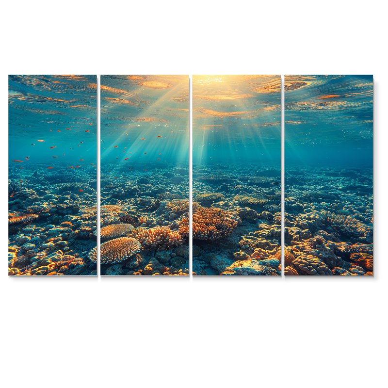 Rinaldi - Ensemble d'art mural corail 4 pièces, H 28 po x l 48 po