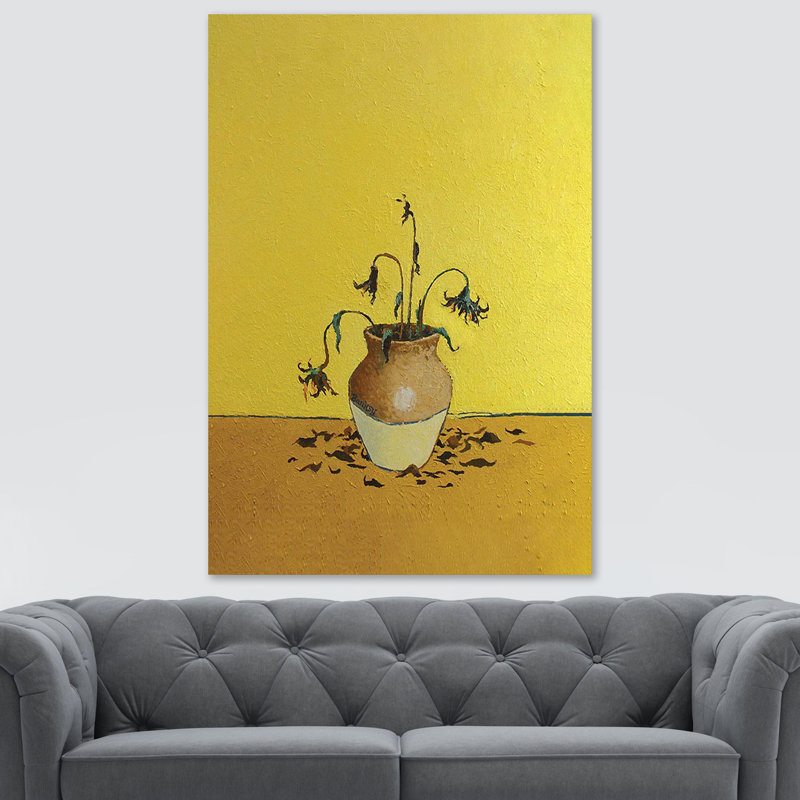 Sunflowers Yellow by Banksy - Wrapped Canvas Print, 81cm H x 61cm W x 4cm D