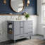 Meuble-lavabo 36 po avec lavabo en céramique, 4 tiroirs et tablettes latérales-1071186052