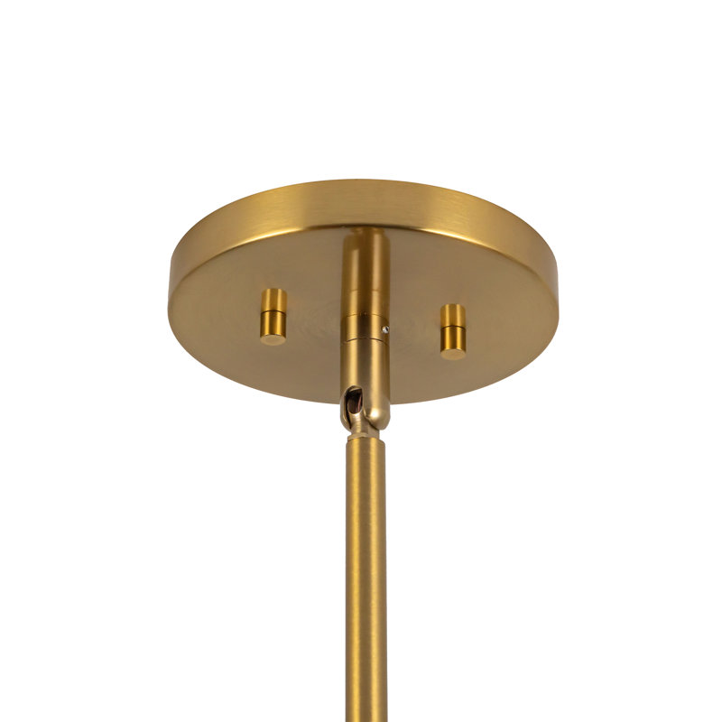Luminaire suspendu linéaire en or brossé 50 po avec abat-jour en rotin naturel Chetopa, Brushed Gold/Natural Rattan