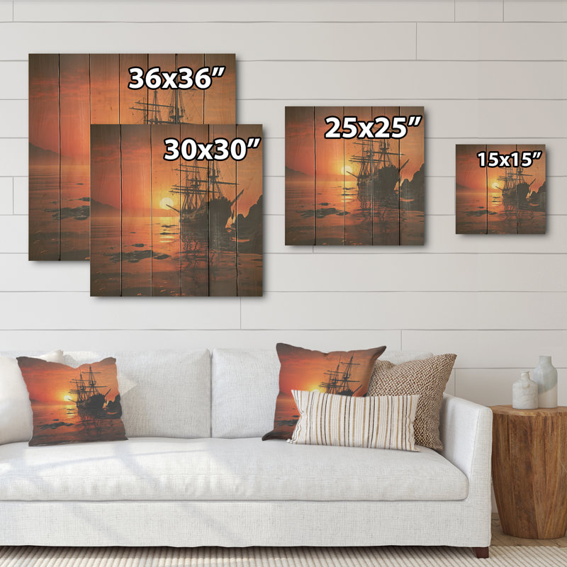 Raiders Of The Horizon - Art sur bois de pin naturel, H 15 po x l 15 po