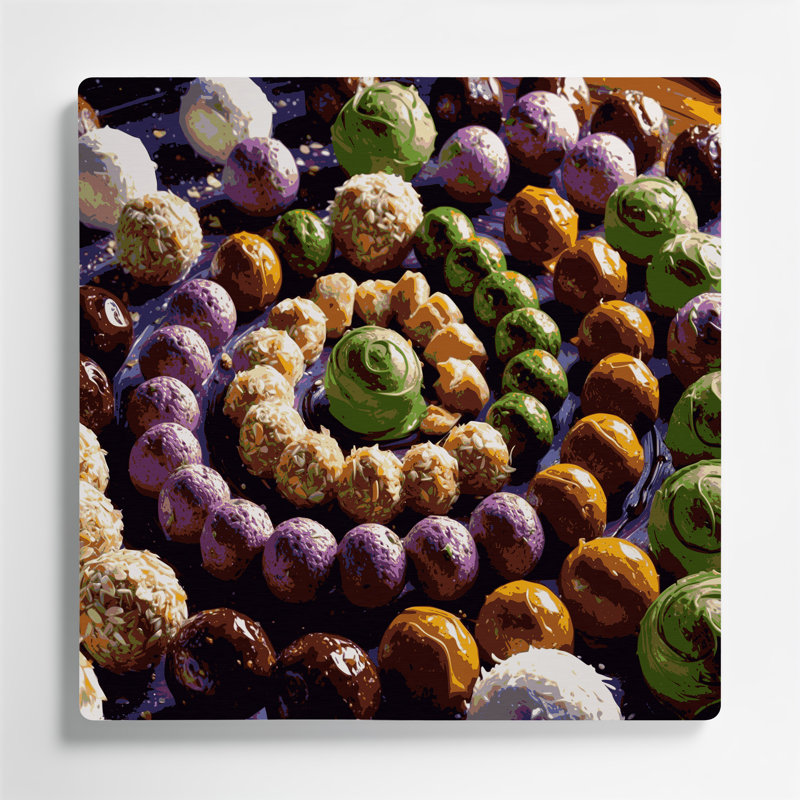Desserts boules d'énergie en métal brun, H 32 po x l 32 po