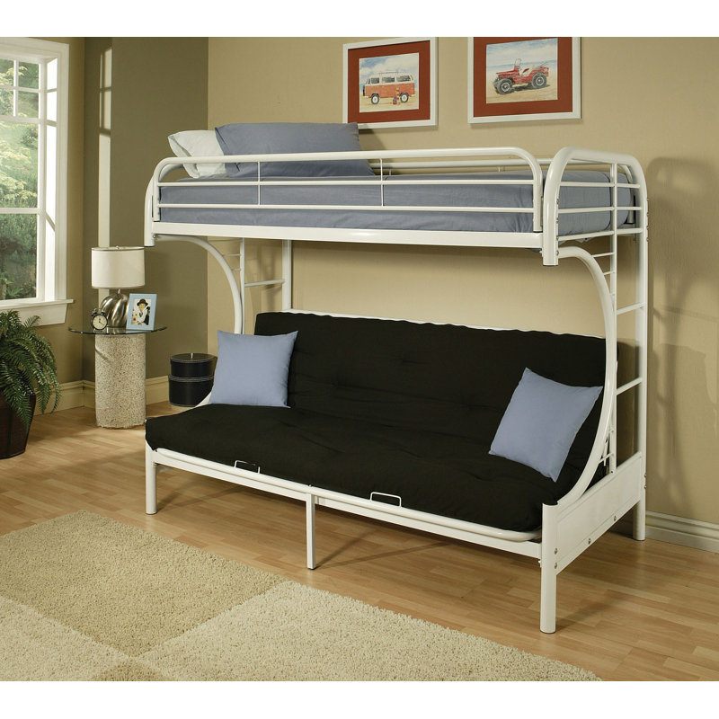 Nordheim Kids Twin Bunk Bed, White, Twin XL/Queen