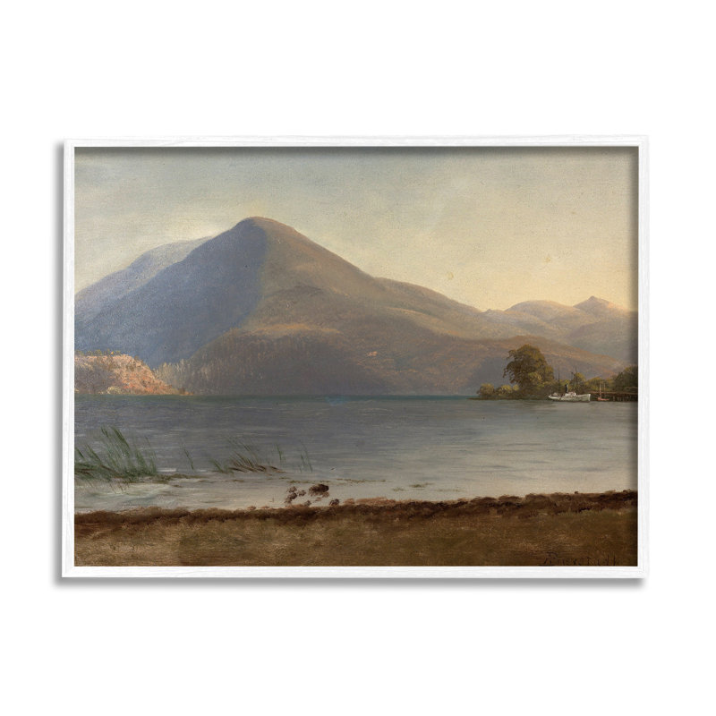 «On the Hudson Traditional Albert Bierstadt» par One1000paintings - peinture sur toile à cadre flottant