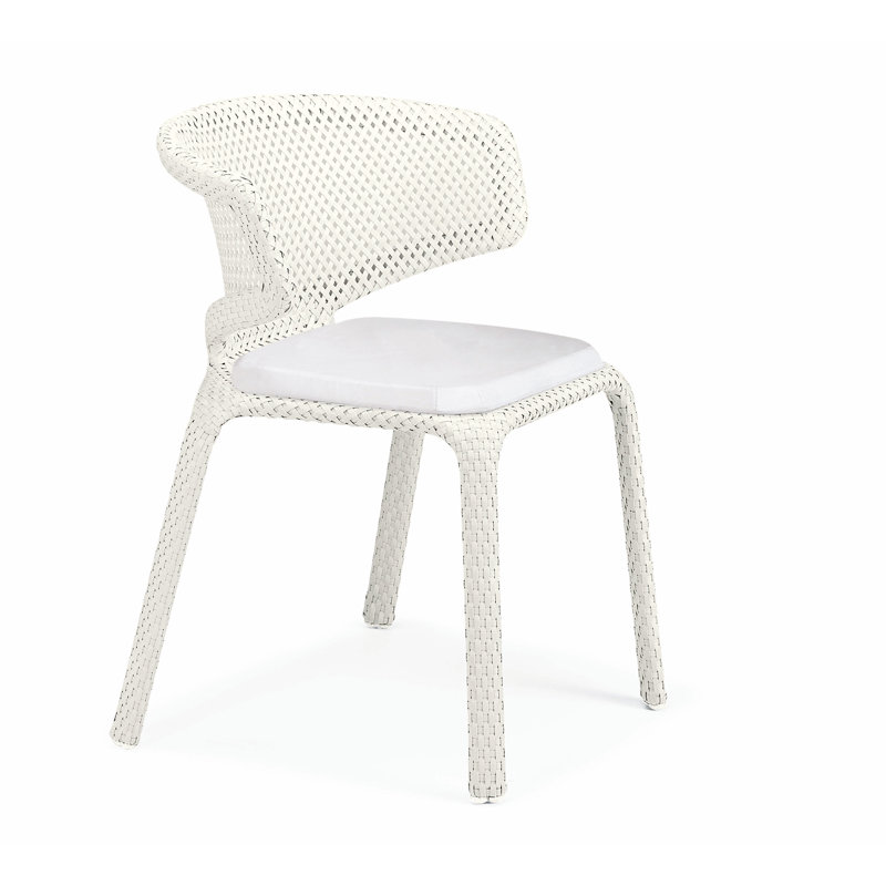 Seashell Outdoor Dining Armchair, Light Taupe, Natura White