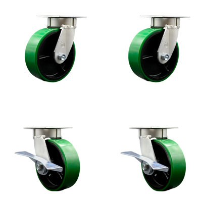 Kingpinle Swivel Caster Set with 2 Brakes