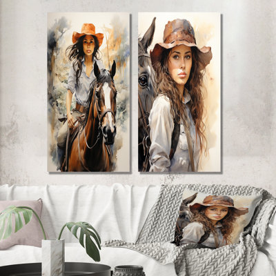 «Cowgirl Trailblazing Spirit», 2 pièces sur toile