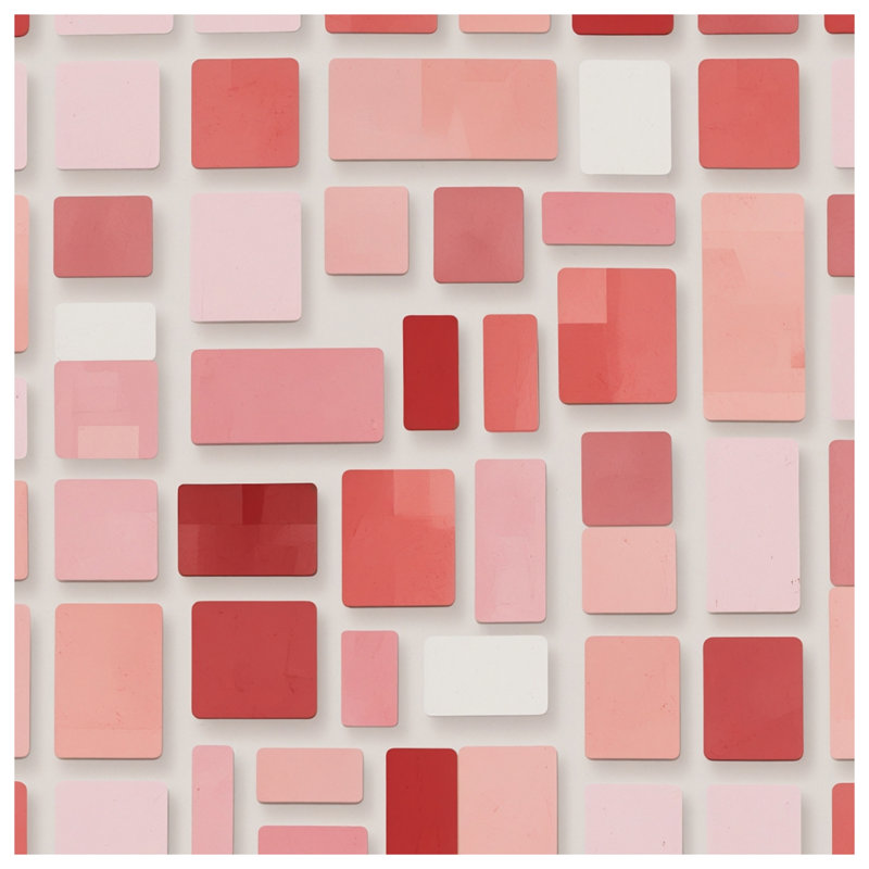 Tapisserie murale rouge et rose - Rectangles, 104in H x88 with 4 Grommets