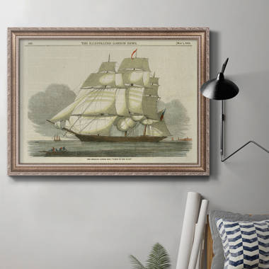 Vintage Clipper Schooner Ship Sea Sailing Nautical Art Solid Brass