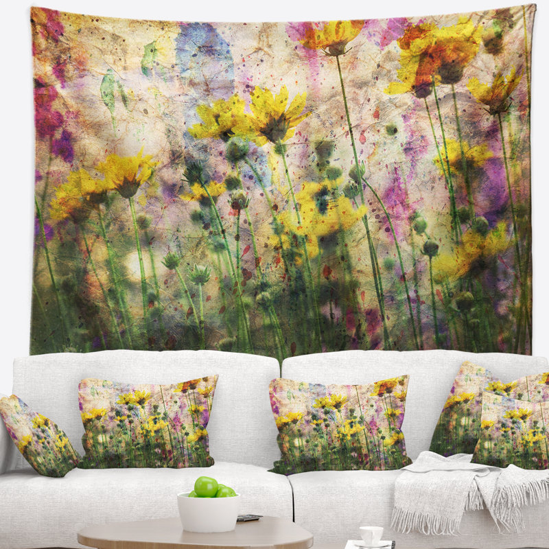 Tapisserie Coreopsis, H 78 po x l 92 po