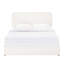 Lit plateforme tapissier Boucle avec tête de lit courbée cousue, tiroirs de rangement et support de matelas à lattes en bois, aucun sommier nécessaire