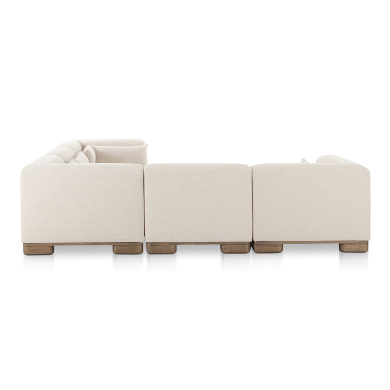 June Modular Sofa Performance Fabric, Beige, 30" H x 115" W x 115" D