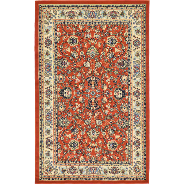 Charlton Home® Hanan Performance Floral Rug & Reviews | Wayfair