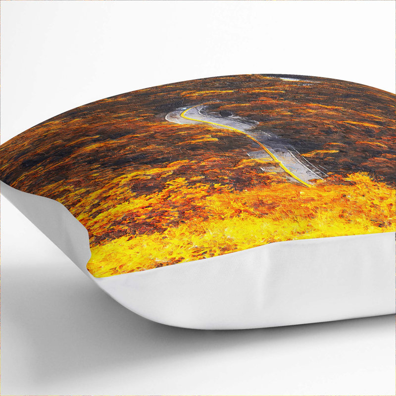 Driving Through A Forest In Brazil Square Throw Cushion, 55cm H x 55cm W x 20cm D, White