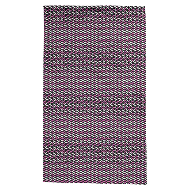 Leffel Stripe Diamonds Tablecloth, Black/Pink