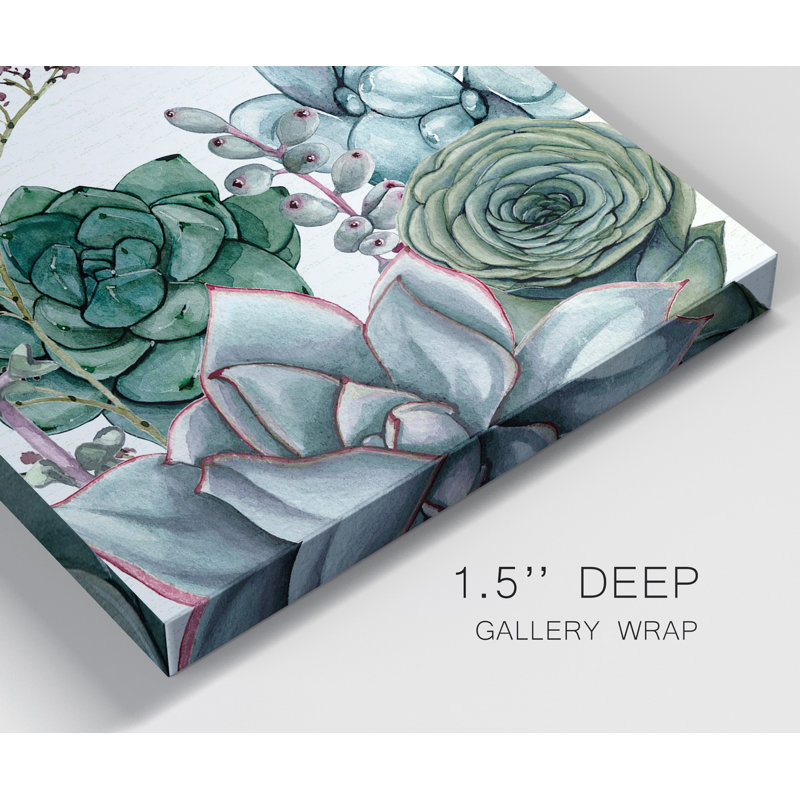 «Succulent Garden I», ensemble de 2 reproductions d'art sur toile tendue, H 10 po x l 10 po x P 1 po