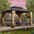 Outdoor Hardtop Gazebo with Aluminum Frame & Double Galvanized Steel Roof, Heavy Duty Permanent Pavilion with Netting & Curtains for Patio, Lawn, Deck-88932689