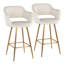Tabouret de bar à hauteur fixe 26 "avec pieds en métal et repose-pieds carré Lake-1405943445-1405943440