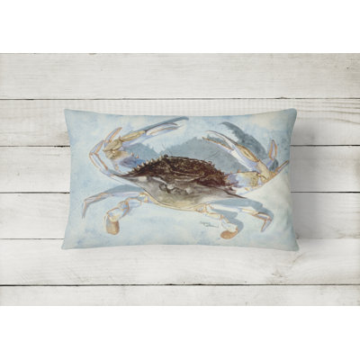 Crab Outdoor Reversible Throw Pillow
