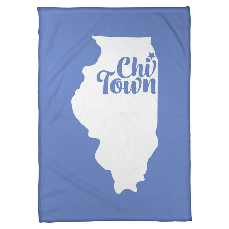 Couverture de polaire chicago de la maison, 50 po x 60 po, Bleu