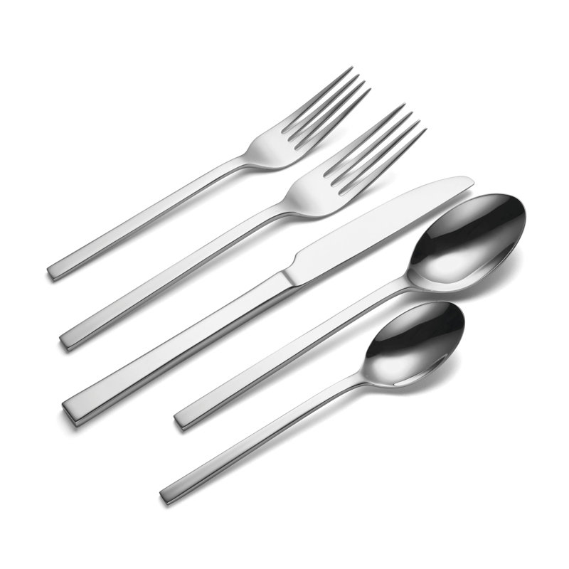 Oneida Allay Midnight 20-Piece Everyday Flatware Set, Silver