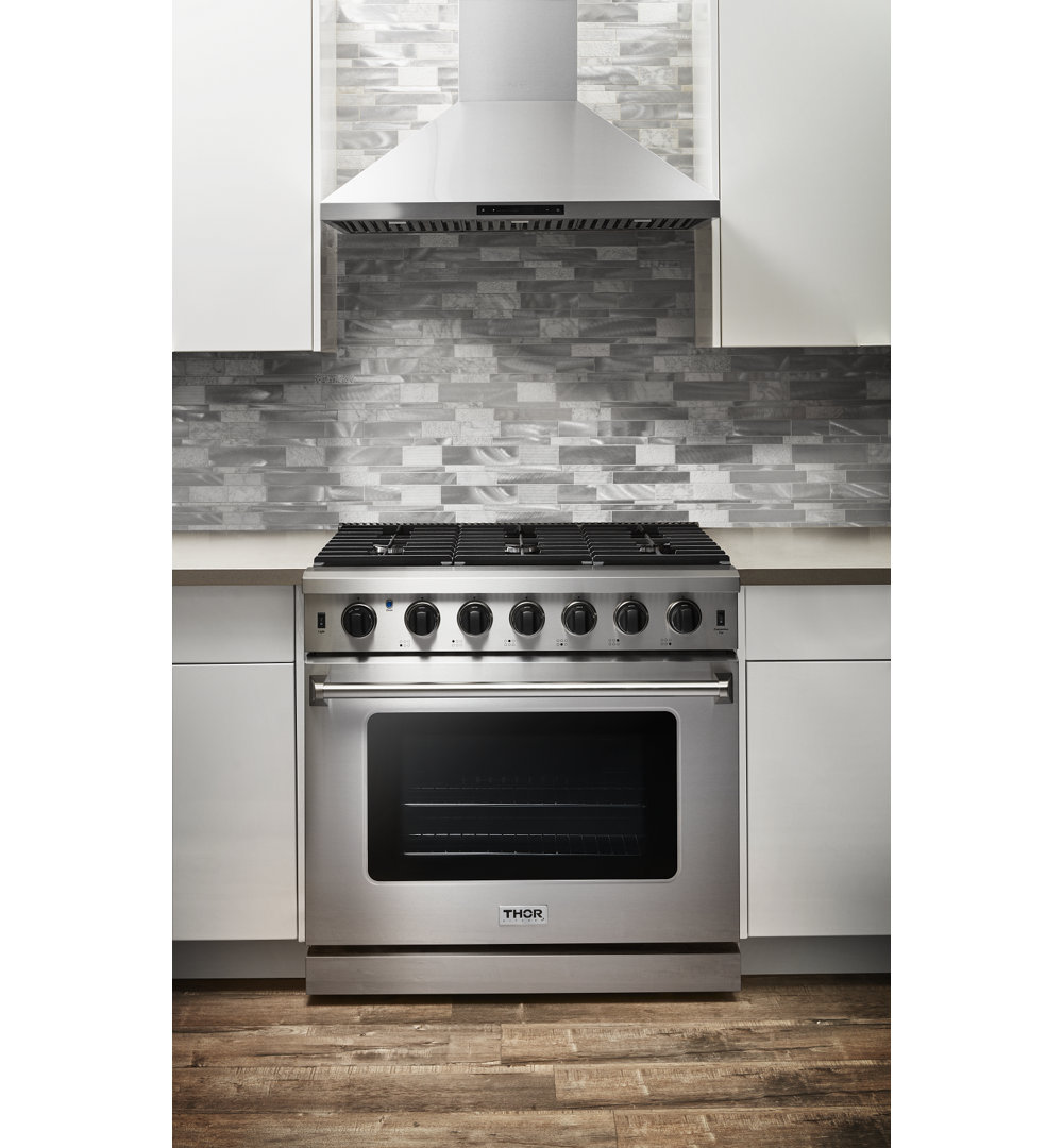 Thor Kitchen 36" 6 Cubic Feet Smart Liquid Propane Free Standing Range with 6 Burners Thor Kitchen