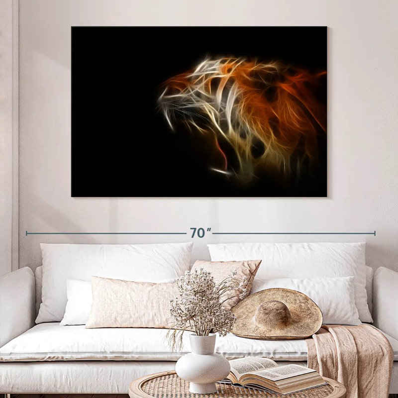 Brampt Abstract Tiger Flames, 26" H x 39" W