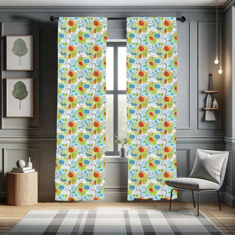 Funky Semi-Sheer Rod Pocket Sliding Panel, 28" x 95"