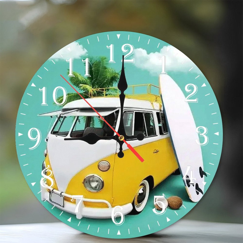 Horloge murale en bois 10 po, mouvement silencieux, à piles (piles AA non incluses), décor artistique, parfait pour les décorations