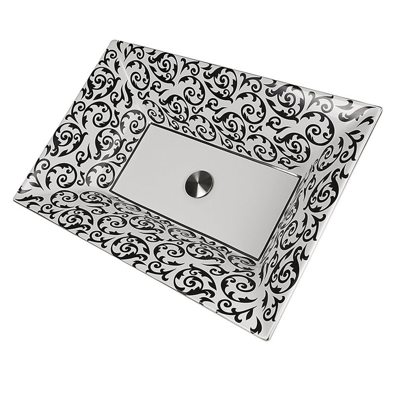 Nantucket Sinks Regatta 16.5'' Black/White Fireclay Rectangular Bathroom Sink