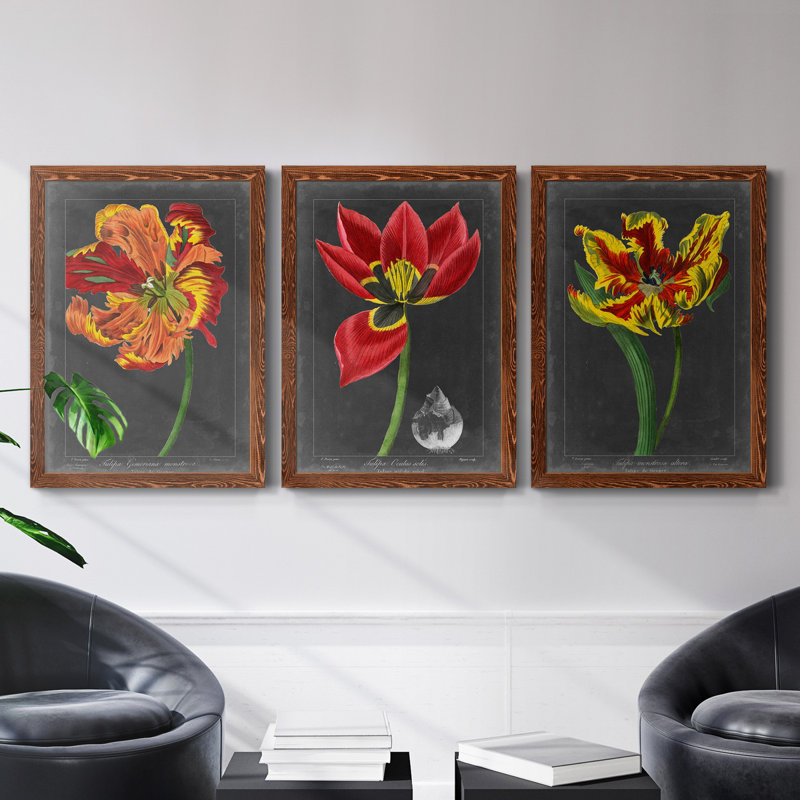 By The Window I - Ensemble de 3 peintures sur toiles encadrées, H 43,5 po x l 31,5 po x P 1 po, Érable