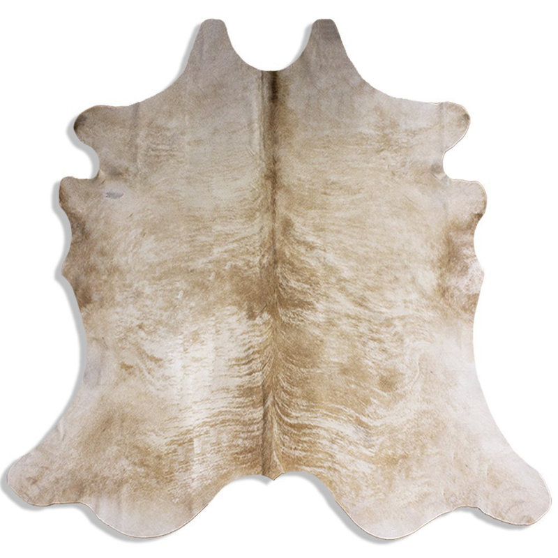 Pereda Cowhide Abstract Indoor Rug, Square 6'