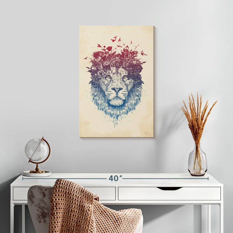 Brampt Floral Lion, 24" H x 16" W